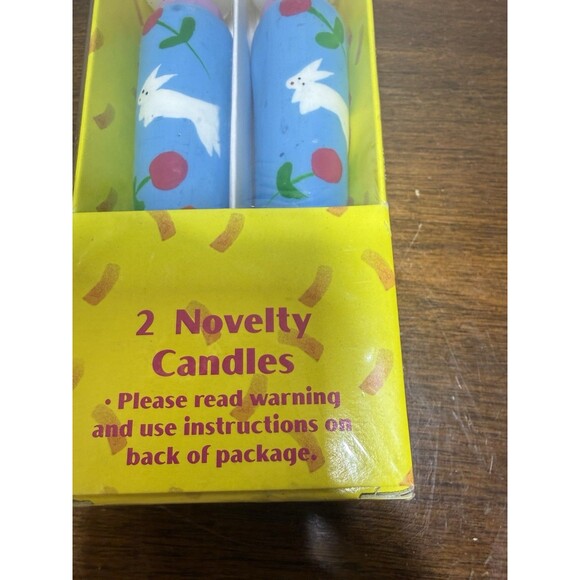 NIB Happy Easter Bunny 3D Etched Taper Candles 10" Set Of 2 Collectible Decor - Picture 4 of 6